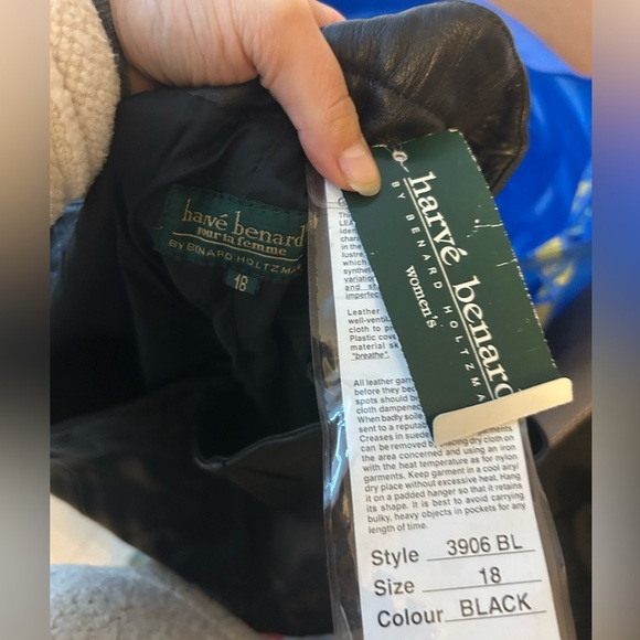 NWT Harve Bernard Vintage Wide Leg Ankle Zip Leather Pants - Picture 3 of 6